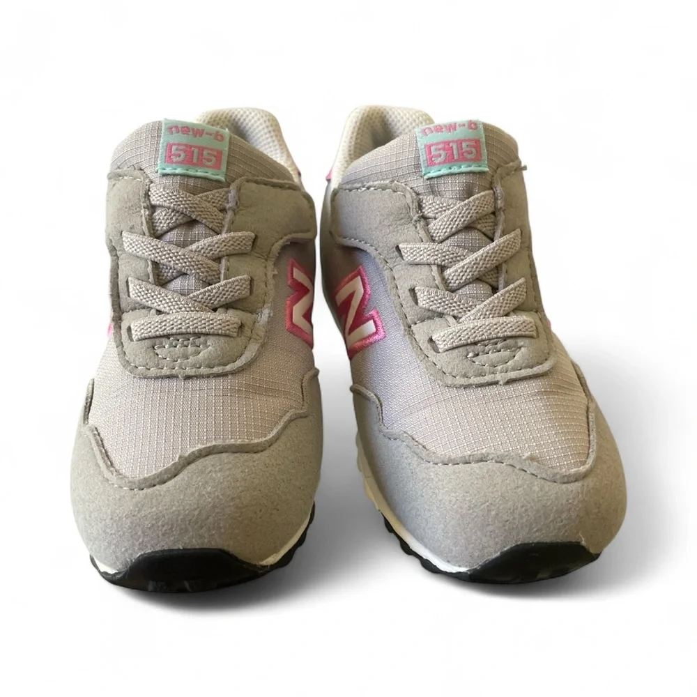 New Balance Kids' Gray and Pink Sneakers - Picture 2 of 4